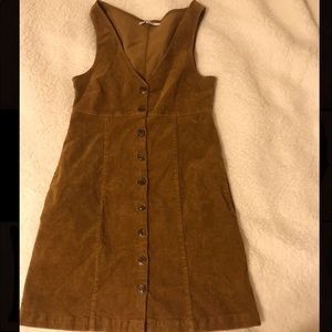 Light Brown Corduroy Button Down Dress
